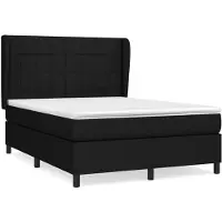vidaXL Lit boxspring avec matelas noir 140x200 cm Tissu