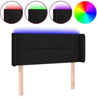 vidaXL Tête de lit LED noir 93x16x78/88 cm Tissu