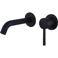 FortiFura Calvi Mitigeur lavabo encastrable 2 trous partie encastrable inclus Noir mat SW1171113
