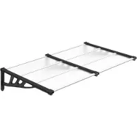 vidaXL Auvent de porte noir et transparent 152,5x90 cm Polycarbonate