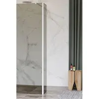 FortiFura Galeria Paroi latérale - 40x200cm - verre fumé - 8mm - avec profilé d'angle - Blanc mat SW797934 / SW541264