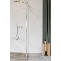 FortiFura Galeria Paroi latérale - 30x200cm - verre clair - 8mm - avec profilé d'angle - Chrome SW797909 / SW358024