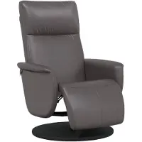 vidaXL Fauteuil relax avec repose-pieds Gris Similicuir
