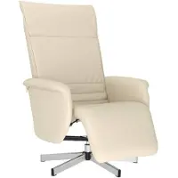 vidaXL Fauteuil relax avec repose-pieds Crème Similicuir