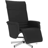 vidaXL Fauteuil relax avec repose-pieds Noir Similicuir