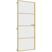 vidaXL Porte intérieure mince Golden 83x201,5 cm verre trempé et aluminium