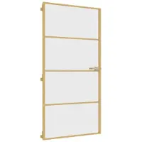 vidaXL Porte intérieure mince Golden 102,5x201,5 cm verre trempé et aluminium