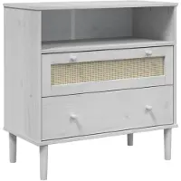 vidaXL Sideboard SENJA aspect rotin blanc 80x40x80 cm bois de pin