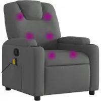 vidaXL Fauteuil de massage gris foncé Tissu