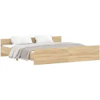 vidaXL Cadre de lit avec tête et pied de lit en chêne Sonoma 180x200 cm