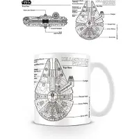 Star Wars Mug Disney de - Millennium Falcon Sketch - pour Indifférent - blanc - Taille Standard
