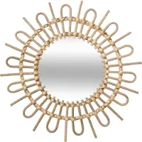 Atmosphera Miroir Flore en rotin - Diamètre de 50 cm