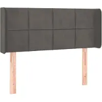 vidaXL Tête de lit avec oreilles gris foncé 93x16x78/88 cm velours