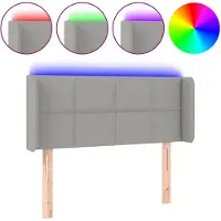 vidaXL Tête de lit LED gris clair 93x16x78/88 cm Tissu