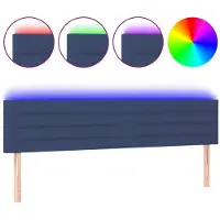 vidaXL LED Tête de lit bleu 200x5x78/88 cm Tissu