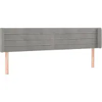 vidaXL Tête de lit avec oreilles gris clair 203x16x78/88 cm velours