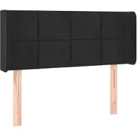 vidaXL Tête de lit avec oreilles noir 93x16x78/88 cm velours