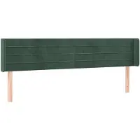 vidaXL Tête de lit avec oreilles vert foncé 203x16x78/88 cm velours