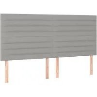 vidaXL Têtes de lit 4 pcs. Gris clair 90x5x78/88 cm Tissu