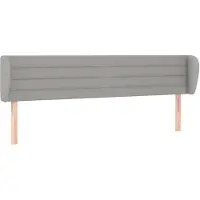 vidaXL Tête de lit avec oreilles gris clair 203x23x78/88 cm Tissu