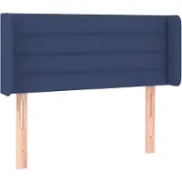 vidaXL Tête de lit avec oreilles bleu 93x16x78/88 cm Tissu