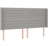 vidaXL Tête de lit avec oreilles gris clair 203x16x118/128 cm Tissu
