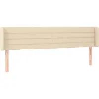 vidaXL Tête de lit avec oreilles Crème 203x16x78/88 cm Tissu