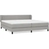 vidaXL Lit boxspring avec matelas gris clair 200x200 cm Tissu