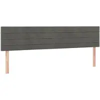 vidaXL Têtes de lit 2 pcs. Gris foncé 100x5x78/88 cm velours