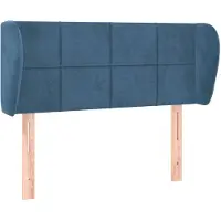 vidaXL Tête de lit avec oreilles bleu foncé 93x23x78/88 cm velours