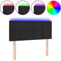 vidaXL LED Tête de lit noir 90x5x78/88 cm velours