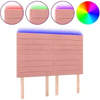 vidaXL Tête de lit LED rose 144x5x118/128 cm velours