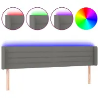 vidaXL Tête de lit LED gris foncé 163x16x78/88 cm Tissu