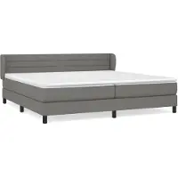 vidaXL Lit boxspring avec matelas gris foncé 200x200 cm Tissu