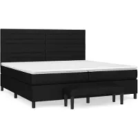 vidaXL Lit boxspring avec matelas noir 200x200 cm tissu