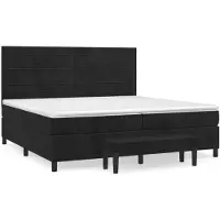 vidaXL Lit boxspring avec matelas noir 200x200 cm velours