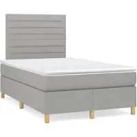 vidaXL Lit boxspring avec matelas gris clair 120x200 cm Tissu