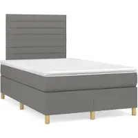 vidaXL Lit boxspring avec matelas gris foncé 120x200 cm Tissu