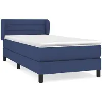 vidaXL Lit boxspring avec matelas bleu 100x200 cm Tissu