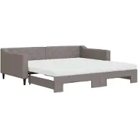 vidaXL Lit de jour extensible avec matelas Taupe 100x200 cm Tissu