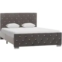 vidaXL Cadre de lit Gris Tissu 120 x 200 cm