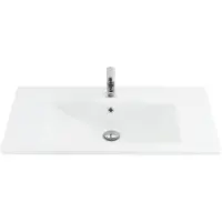 Sanicare Q7 lavabo 85x45cm 1 trou de robinet avec trop-plein rectangulaire céramique blanc 3600085
