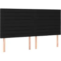 vidaXL Têtes de lit 4 pcs. noir 90x5x78/88 cm Tissu