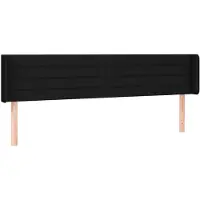vidaXL Tête de lit avec oreilles Noir 183x16x78/88 cm Tissu