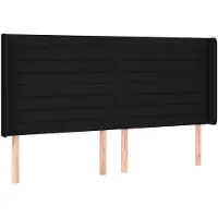 vidaXL Tête de lit avec oreilles Noir 183x16x118/128 cm Tissu