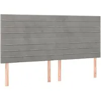 vidaXL Têtes de lit 4 pcs. Gris clair 90x5x78/88 cm velours
