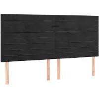 vidaXL Têtes de lit 4 pcs. noir 90x5x78/88 cm velours