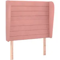 vidaXL Tête de lit avec oreilles rose 93x23x118/128 cm velours