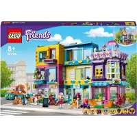LEGO 41704 Friends Bloc d'habitation à Heartlake City avec salon de coiffure et café, maison de poupées avec 7 mini-poupées, modèle de maison avec immeubles d'habitation, idée de cadeau pour Noël