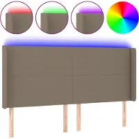 vidaXL Tête de lit LED Taupe 183x16x118/128 cm Tissu